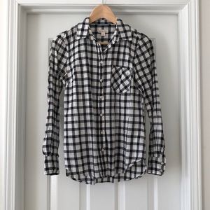 Black/white Plaid Button Down